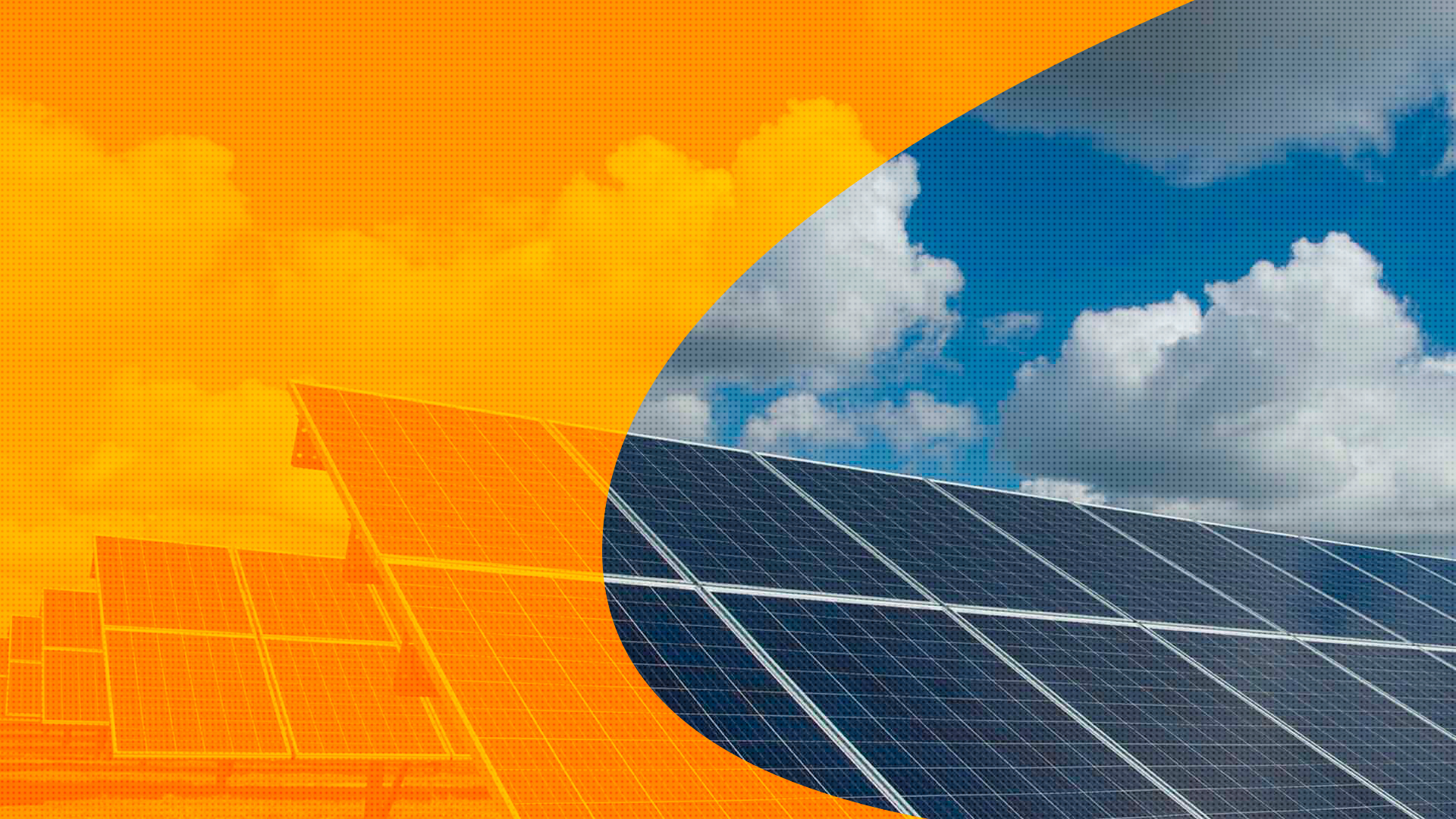 Painéis solares sob céu azul
